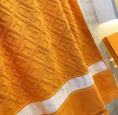 wholesale quality hermes cut pile jacquard bath towel